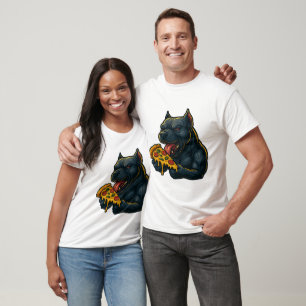 T-shirt Chien Affamé Pizza – Drôle de chien féroce