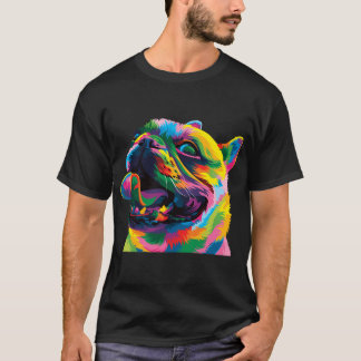 T-shirt Chien Airedale coucher de soleil rétro en détresse