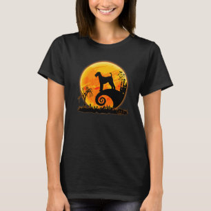 T-shirt Chien Airedale Terrier Effrayant Et Lune Déguiseme