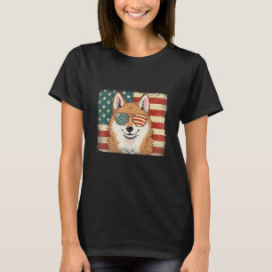 T-shirt Chien Akita Inu Patriotique Amoureux Drapeau USA 4