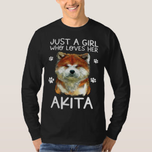 T-shirt Chien Akita Juste Une Fille Qui Aime Son Akita