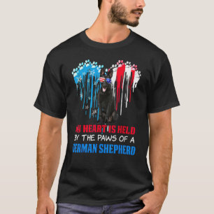 T-shirt Chien allemand Coeur 4 juillet Chien USA Fla