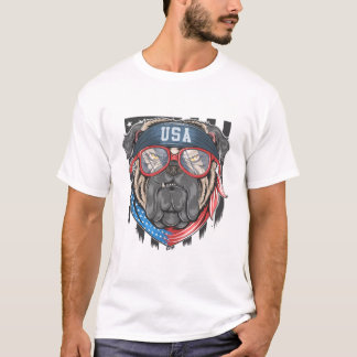 T-shirt Chien américain dangereux, Chien taureau avec drap