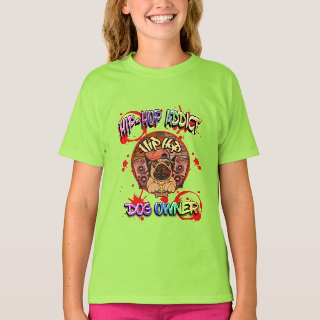 T-SHIRT CHIEN AMUSANT HIP-HOP (Devant)