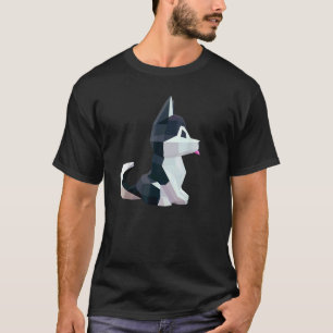 T-shirt Chien animal graphique géométrique Husky sibérien