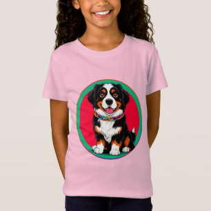 T-Shirt Chien animé mignon avec collier