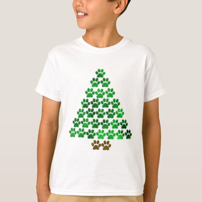 T-shirt Chien / Arbre de Noël de chat (Devant)
