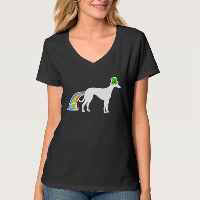 T-shirt Chien arc-en-ciel de la Saint-Patrick Greyhound (Devant)
