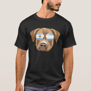 T-shirt Chien argentin, Drapeau, Chien Argentine, Poche