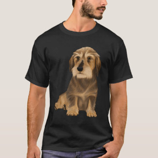 T-shirt Chien assis à poils durs Dachshund