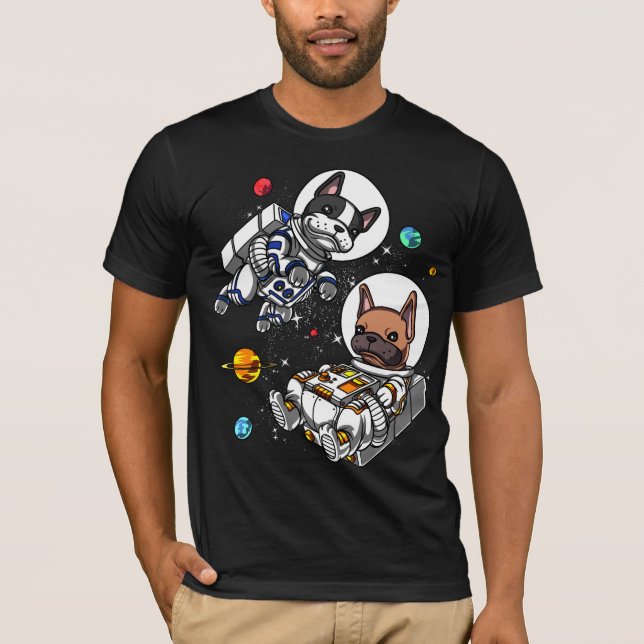 T-shirt Chien astronaute de Bulldog (Devant)