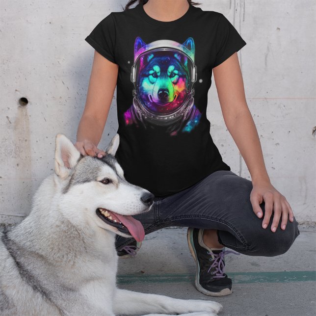 T-shirt Chien astronaute sibérien Husky dans l'espace colo (Créateur téléchargé)
