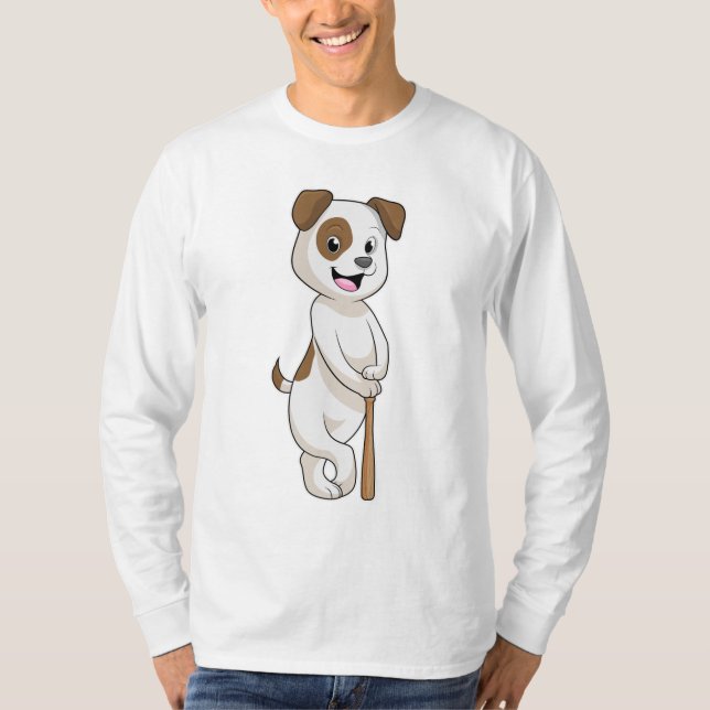 T-shirt Chien au baseball avec batte de baseball (Devant)