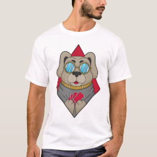T-shirt Chien au Poker avec cartes de Poker