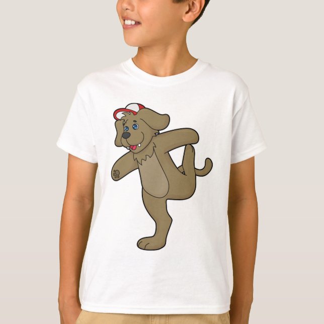 T-shirt Chien au Yoga Fitness (Devant)