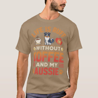 T-shirt Chien Aussie Et Café