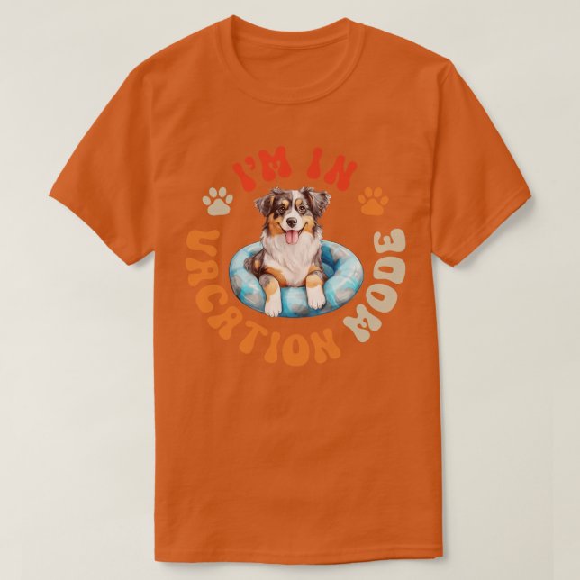 T-shirt Chien Australien En Mode Vacances (Design devant)
