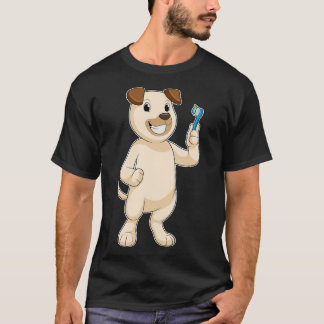 T-shirt Chien avec brosse à dents