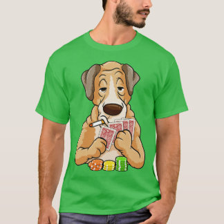 T-shirt Chien avec des cartes et des jetons