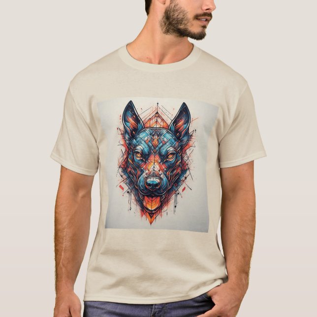 T-shirt Chien avec design abstrait moderne (Devant)