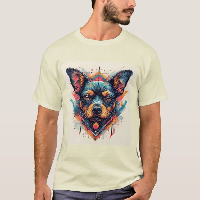 T-shirt Chien avec design abstrait moderne (Devant)