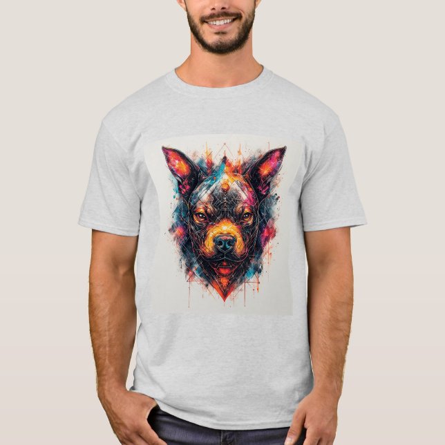 T-shirt Chien avec design abstrait moderne (Devant)