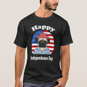 T-shirt Chien avec drapeau américain Jour de l'Indépendanc