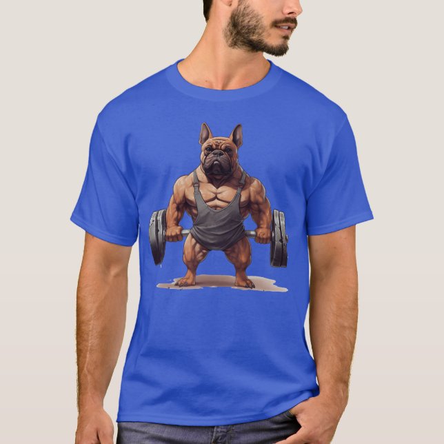 T-shirt Chien avec Dumbbell cadeau fille (Devant)