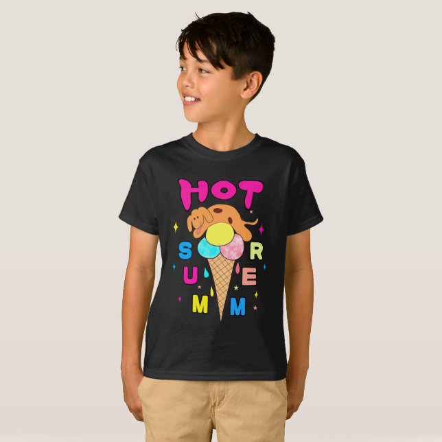 T-shirt Chien avec glace (Devant entier)