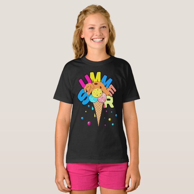 T-shirt Chien avec glace (Devant entier)