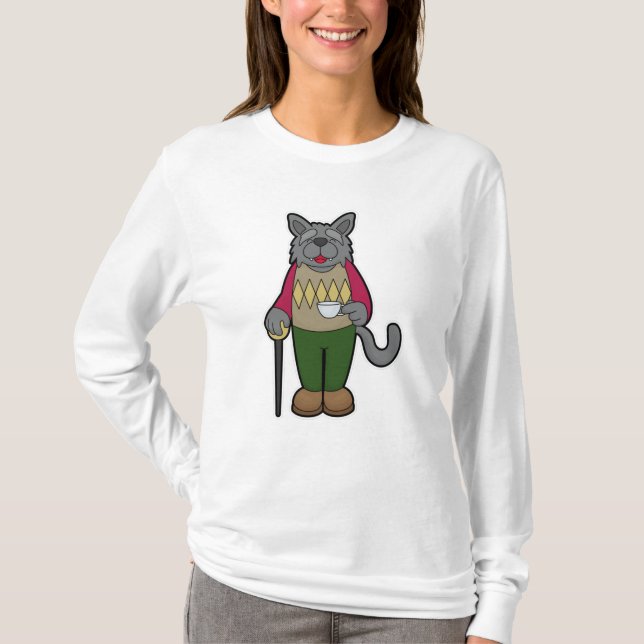 T-shirt Chien avec la coupe du café (Devant)