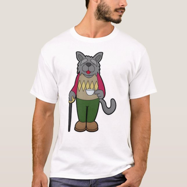 T-shirt Chien avec la coupe du café (Devant)