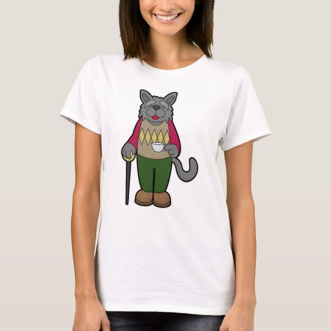 T-shirt Chien avec la coupe du café (Devant)