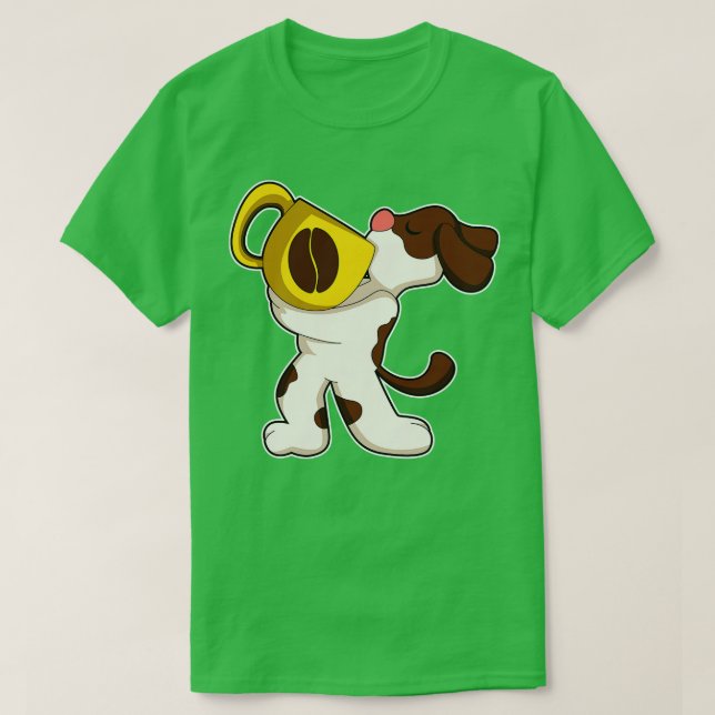 T-shirt Chien avec la coupe du café 2 (Design devant)
