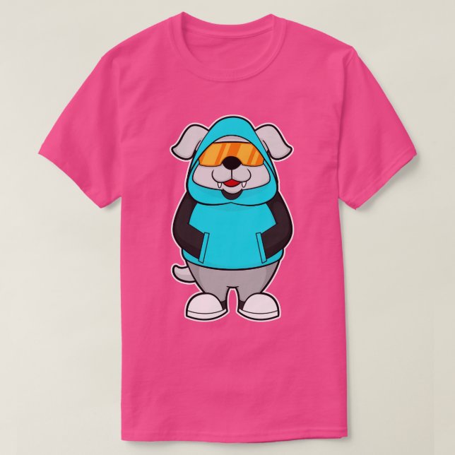 T-shirt Chien avec lunettes de soleil 2 (Design devant)