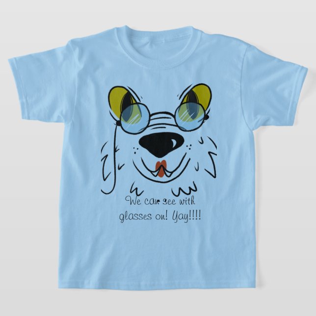 T-shirt Chien avec lunettes Yay nous pouvons voir! (Poser)