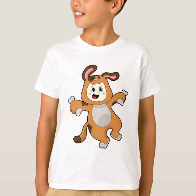 T-shirt Chien avec os comme lapin (Devant)