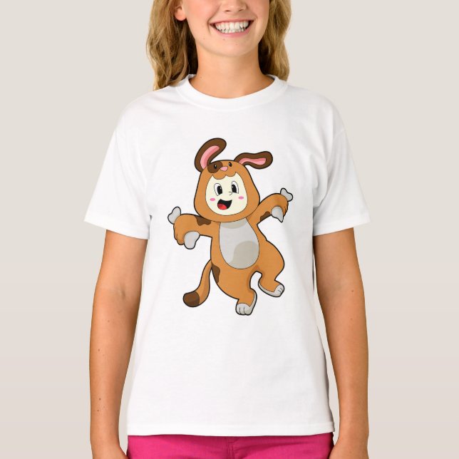 T-shirt Chien avec os comme lapin (Devant)