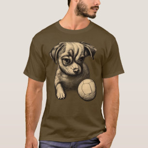 T-shirt Chien avec sa balle Cute Animal Lover design