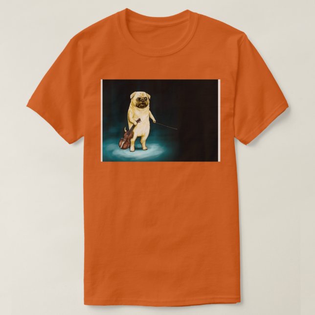 T-shirt Chien Avec Son Masque De Violon (Design devant)