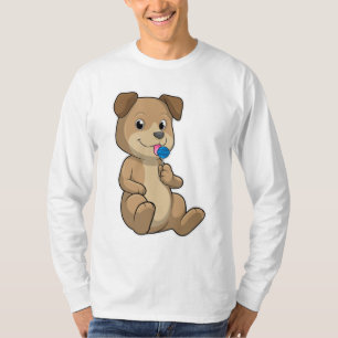 T-shirt Chien avec sucré Lollipop