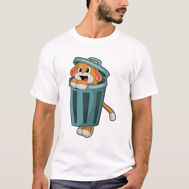 T-shirt Chien avec Trashcan (Devant)