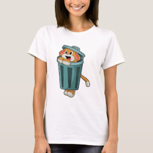T-shirt Chien avec Trashcan