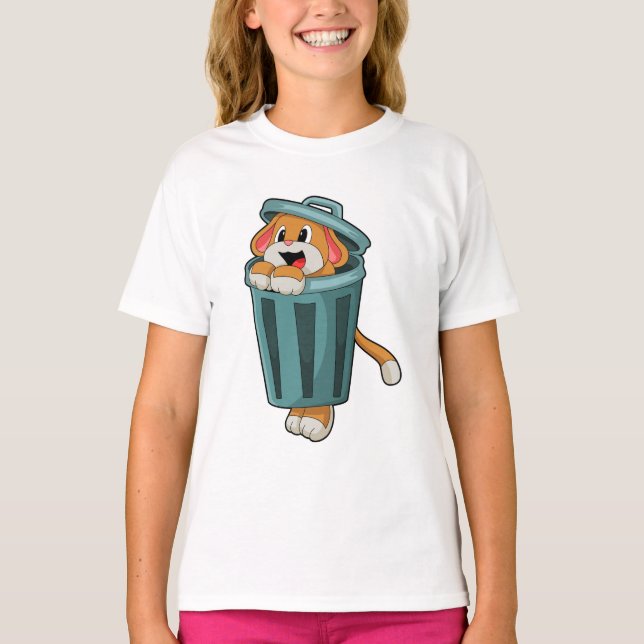 T-shirt Chien avec Trashcan (Devant)