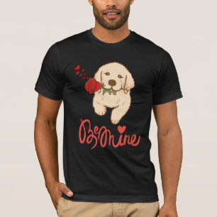 T-shirt Chien avec un rose. Soyez miennes