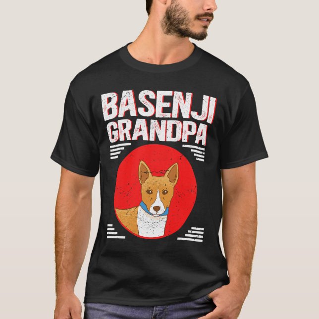 T-shirt Chien Basenji Mens Basenji Grand-père Propriétaire (Devant)