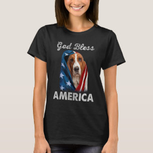 T-shirt Chien Basset Hound Drapeau américain USA 4 juillet