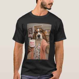T-shirt Chien Basset Hound Selfie Humour Montre Amour à Ma