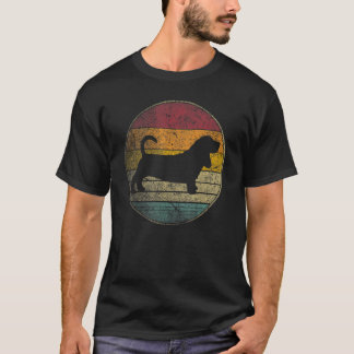 T-shirt Chien Basset Hound Vintage en détresse Rétro 70s 8