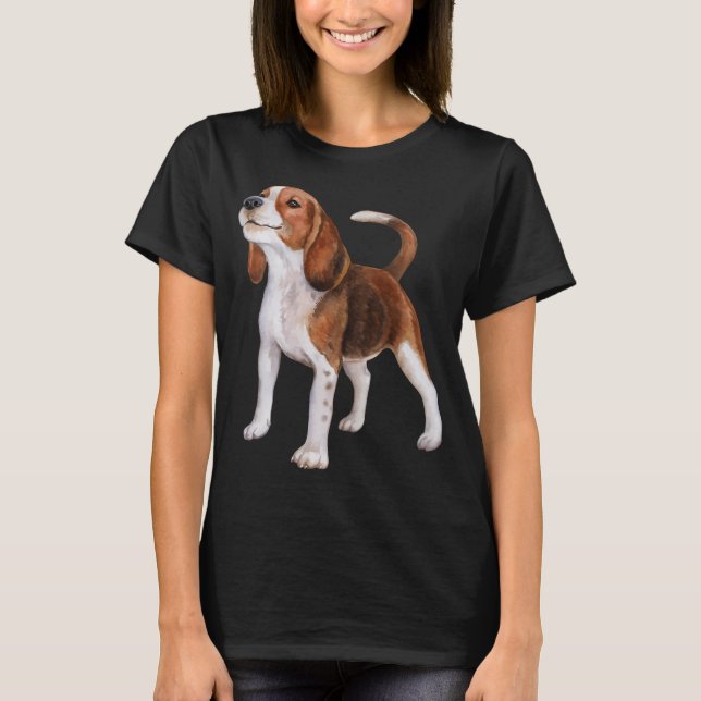 T-shirt Chien beagle aquarelle (Devant)